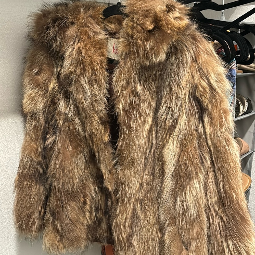 Raccoon fur coat from Hess store